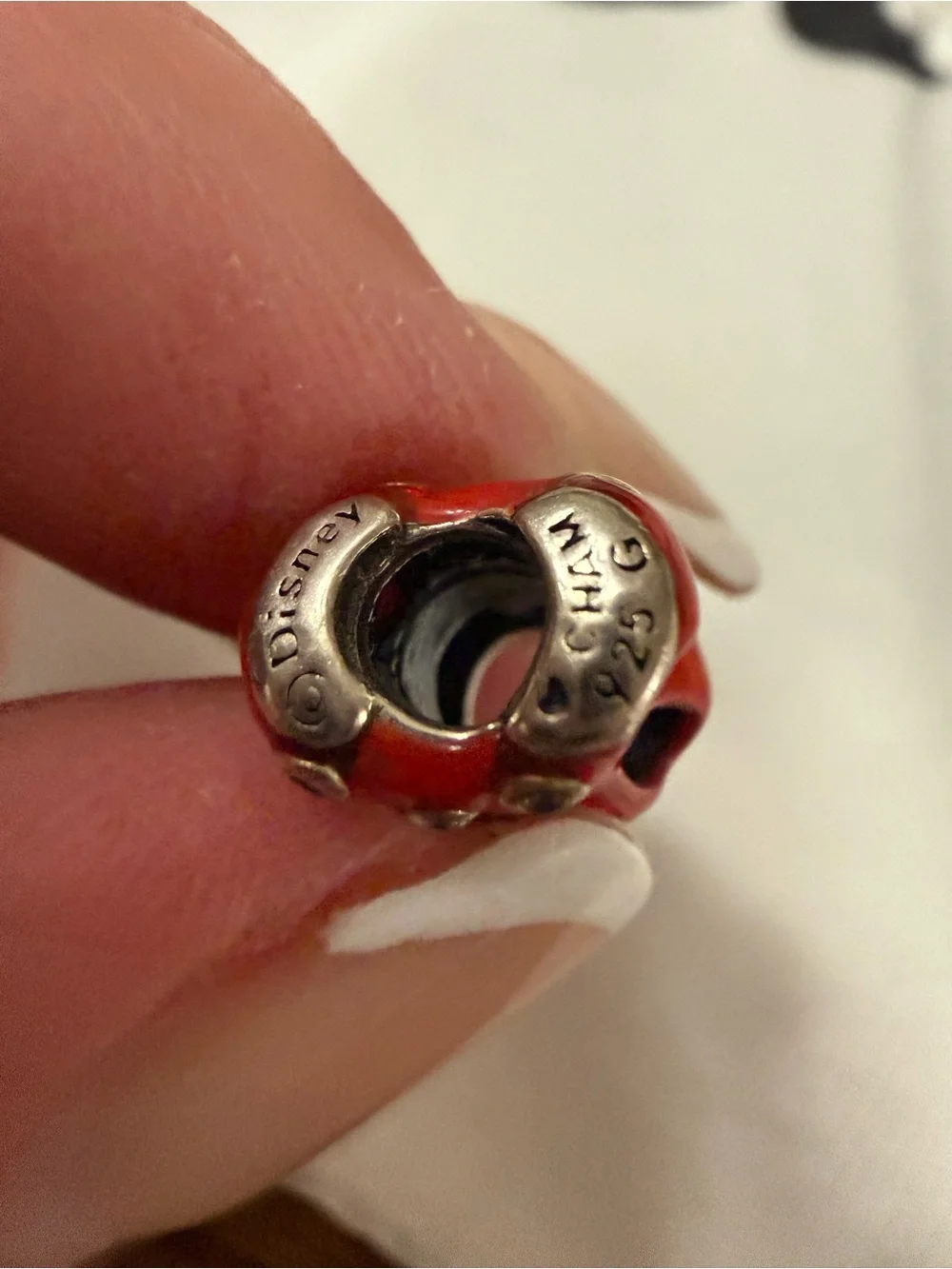 Chamilia Disney Red Minnie Mouse Bow Bracelet Charm